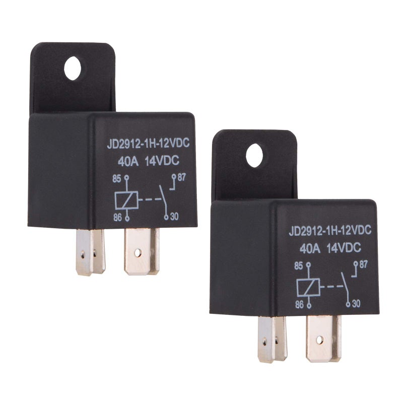 EHDIS Car Relay 4 Pin 12v 40amp Spst Model No.: JD2912-1H-12VDC 40A 14VDC, Auto Switches & Starters,Pack of 2 - Image 1